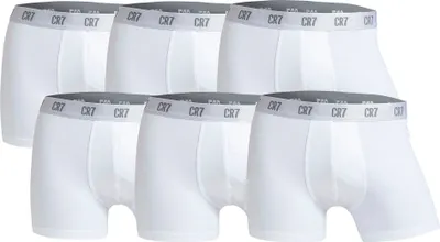Produktbild von CR7 Herren Boxer Shorts, 6er Pack - Trunks, Organic Baumwolle Stretch Weiß M