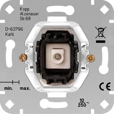 Produktbild von Kopp 504600007, Tasten, Schwarz, Metallisch, IP20, 250 V, 10 A