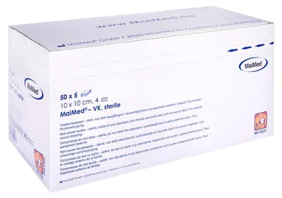 Produktbild von MaiMed® Vlieskompressen steril 4-fach 50 x 5 Stück 10 x 10 cm