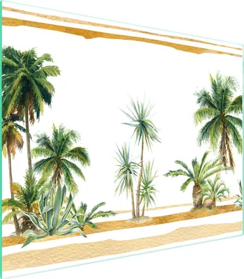 Produktbild von Glasschneidebrett 52x40 Palmen