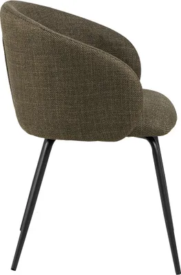 Image de Eleanor chaise de salle à manger avec accoudoirs tissu vert.