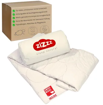 Wol Deken 220x240 cm – Bio-Baumwolle mit Swisswool-Füllung