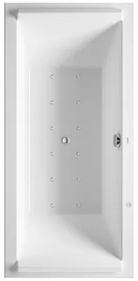 Produktbild von Duravit Starck Rechteck Whirlwanne 180 x 80 cm mit Combi-System P, zwei Rückenschrägen