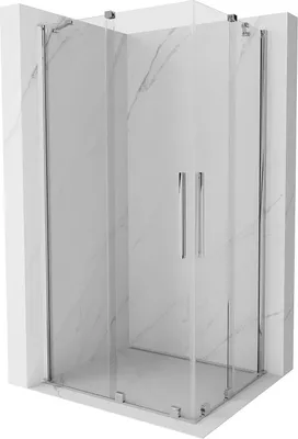 Produktbild von Mexen Velar Duo ausziehbare Duschabtrennung 100 x 90 cm, transparent, chrom - 871-100-090-02-01