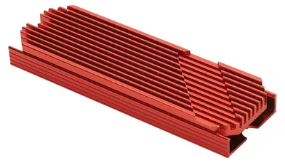 Image de Dissipateur thermique pour SSD M.2 2280 en alliage d'aluminium anodisé à conduction thermique rapide - Refroidisseur pour SSD M.2 2280 pour ordinateur de bureau - Rouge