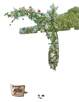 Imagen del producto de Arco para jardín, metal resistente, diseño elegante, color verde