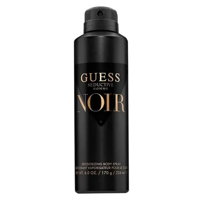 A black spray can of deodorant.