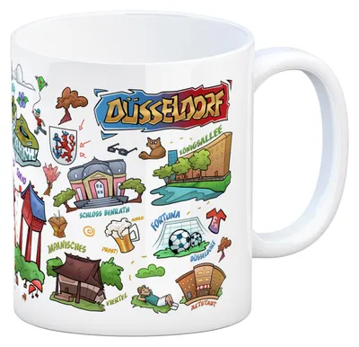 Produktbild von Düsseldorf Pop Art Comic Kaffeebecher