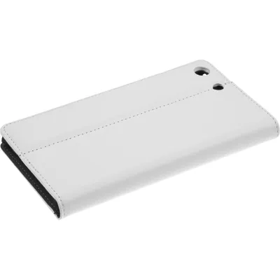 Produktbild von PhoneNatic Kunst-Lederhülle kompatibel mit Sony Xperia M5 - Book-Case weiß + 2 Schutzfolien