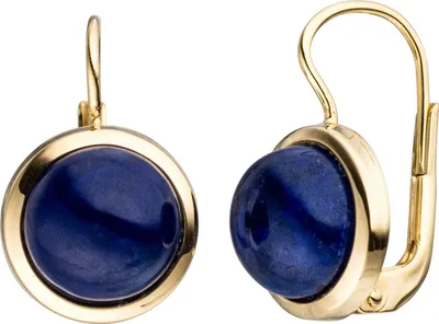 Produktbild von JOBO Boutons rund 333 Gold Gelbgold 2 Lapislazuli blau Ohrringe Ohrhänger