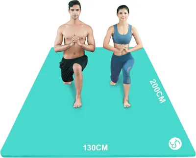 Produktbild von Extra große Yoga-Matte 200×130 cm & 200×120 cm | Dicke Gymnastikmatte für Pilates und Fitness mit Yogatas