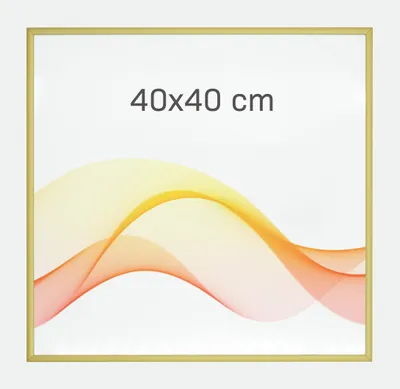 Produktbild von RAWWEST.BIS Alu Bilderrahmen 40x40 cm Schnelle Montage Kunstglas Plexi Rahmen für Bilder und Poster, Gold