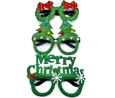 Immagine prodotto di Bicchieri - Bicchieri - Natale - Babbo Natale - Albero di Natale - Natale - Natale - Set di 3 - Albero di Natale con fiocco verde