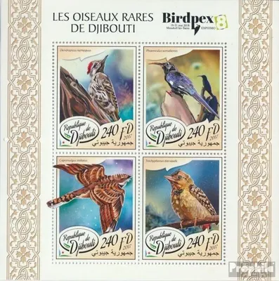 Produktbild von Briefmarken Dschibuti 2017 Mi 1841-1844 Kleinbogen (kompl. Ausg.) postfrisch Seltene Vögel