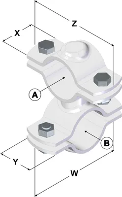Produktbild von Querschelle geschweißt, A 1 1/4" (42,4 mm) x B 1 1/4" (42,4 mm)