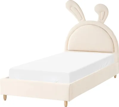 Zdjęcie produktu dla BELIANI Łóżko beżowe welurowe tapicerowane 90 x 200 cm ze stelażem nowoczesne do sypialni pokoju dziecięcego