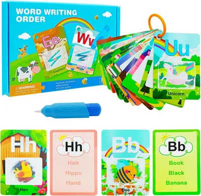 Produktbild von Lernkarten Kinderspielzeug Ab 2 3 4 5 6 Jahre Lernspiele Buchstaben Lernspiel ABC Montessori Lernen Flash-Karten 26 Englisch Alphabet Lernkarten