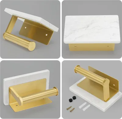 Produktbild von Goldschmiedeeinbaugerät mit Marmorelement, Wandhalter für Toilettenpapier DAYELIVE 304 Edelstahl Toilettenpapierhalter mit Bohrung, matt, für Badkammer