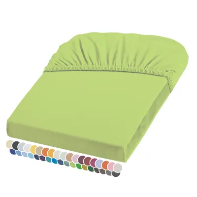 Produktbild von liebling Elasthan Spannbetttuch 90x200 bis 100-220 cm, mit Rundumgummizug, faltenfrei & atmungsaktiv, Matratzen bis 26 cm Höhe, apfelgrün