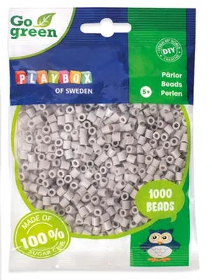 Produktbild von Playbox Bügelperlen Go green Midi 1000 Stk. grau