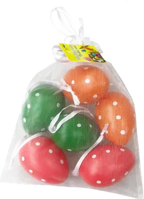 Produktbild von Dekoratives Plastikei, bunt, 4 x 6 cm, 6 Stück