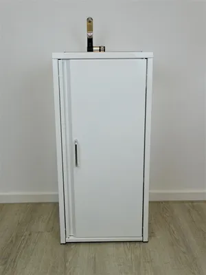 Produktbild von SRM Design, Mobiles Waschbecken, Edelstahl, Weiß, Camping Outdoor, H 84cm B 40cm T 35cm, 15 Liter, ohne Wasseranschluss