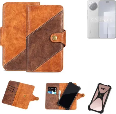 Produktbild von K-S-Trade Handyhülle Schutzhülle Bookstyle Case Wallet-Case kompatibel mit Xiaomi Civi 3 Cover Klapphülle Kantenschutz Smartphone dunkelbraun braun