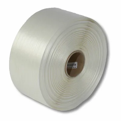 Produktbild von 1x Textilumreifungsband weiss Polyester 19 mm Breite Extra Stark 500 meter Rolle
