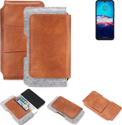 Produktbild von K-S-Trade Handyhülle Schutzhülle kompatibel mit Motorola Moto E6S 2020 Gürteltasche Holster Gürtel Tasche Smartphone Tasche Handy Hülle Polyurethan+