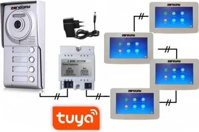 Obrázek produktu pro Set WIFI P2P TUYA videozvonku | ZONEWAY ZW-777 + ZW-702-4