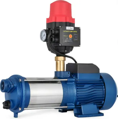 Image de Pompe de jardin, pompe centrifuge, pompe domestique 4000 l/h avec pressostat en acier inoxydable, pompe à jet, 2500 W, 2850 tr/min