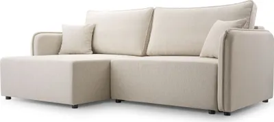Image de Selsey Kassian - Canapé d'angle avec fonction sommeil et coffre de lit, beige clair, gauche