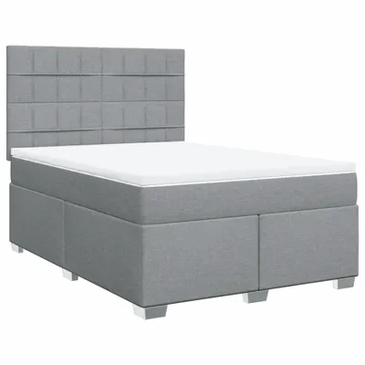 Produktbild von vidaXL Boxspringbett mit Matratze Hellgrau 140x200 cm Stoff