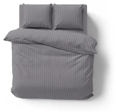 Produktbild von 3-tlg Premium Damast Bettwäsche 200x200 + 80x80 cm mit YKK Reißverschluss Garnitur grau