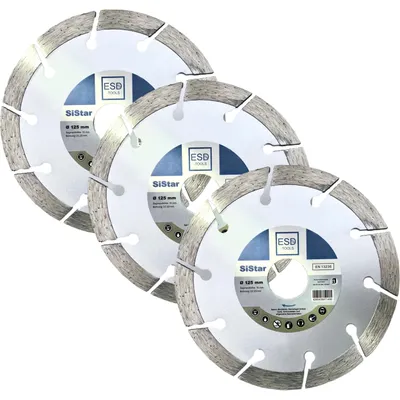 Produktbild von Diamanttrennscheibe 125 mm Beton Diamantscheibe Trennscheibe 10 mm Segmenthöhe 3 x 125 mm