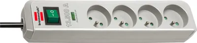 Produktbild von Brennenstuhl Eco-Line Trennleiste 4 Steckdosen mit Durchbruchschutz, 1,5m Kabel, lichtgrau