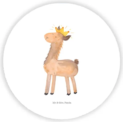 Produktbild von Mr. & Mrs. Panda magnet Lama König - Weiß - Geschenk, Notizhalter, Abi, für magnettafel, Papa, pinwand, Kühlschrankmagnet, pinnwand, Lamas, Mama, Abitur