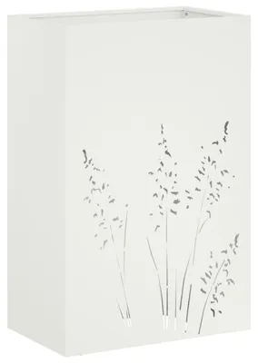 Image de vidaXL Pot de jardin blanc, 50 x 30 x 75 cm, en acier laminé à froid