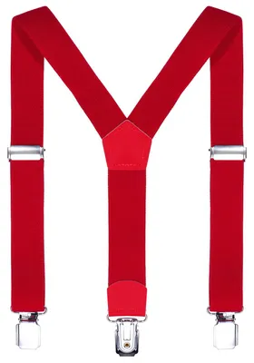 Produktbild von DonDon Kinder Hosenträger rot 2 cm schmal längenverstellbar für eine Körpergröße von 80 cm bis 110 cm bzw. 1 - 5 Jahre