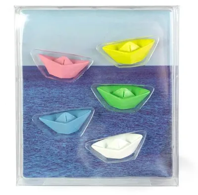 5er-Set bunte Papierboot-Magnete, dekorativ, magnetisch