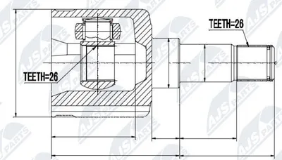 Produktbild von NTY Gelenksatz Antriebswelle Vorne Links Getriebeseitig für FORD Focus II Schrägheck (DA, HCP, DP) NPW-FR-036
