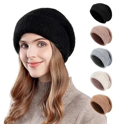 Zdjęcie produktu dla Czapka beanie zimowa damska dzianina miękka elastyczna ciepła