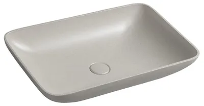 Produktbild von INFRANE Betonwaschbecken mit Auslauf, 57x37cm, weißer Sandstein