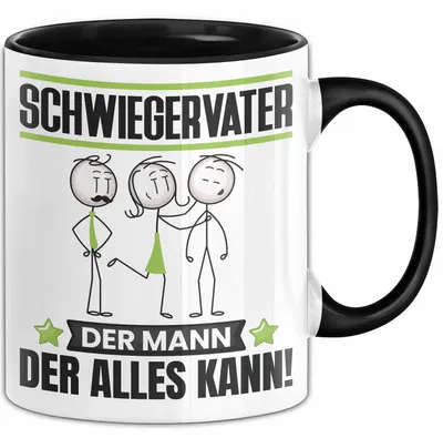 Produktbild von Schwiegervater Tasse Geschenk für Schwiegervater Der Mann Der Alles Kann Geschenkidee zum Geburtstag (Schwarz)
