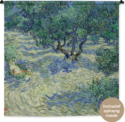 Produktbild von MuchoWow® Wandteppich Wandbehang Der Olivenhain - Vincent van Gogh 150x150 cm Tapisserie Dekoration Wandtuch - Wohnaccessoires - Modernes