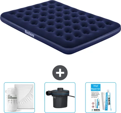 Obrázek produktu pro Bestway nafukovací matrace - pro 2 osoby - 152 x 203 x 22 cm - modrá - včetně příslušenství