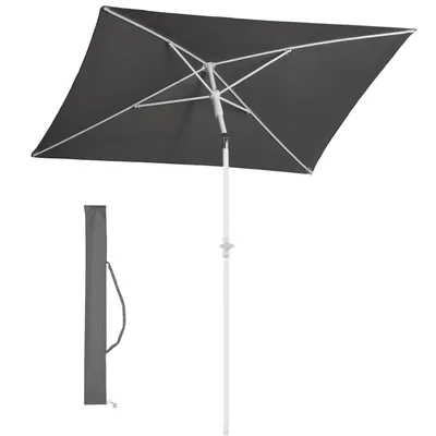 Produktbild von Sekey Balkonschirm 180 x 125 cm Rechteckig Höhenverstellbar Kippbar mit Schutzhülle UV Schutz UPF50 für Terrasse und Balkon, Grau