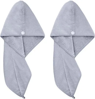 Zdjęcie produktu dla Ibenzoa® Maska do włosów z mikrofibry, bardzo duża, 31 x 71 cm, zestaw 2 sztuk – szybkie i delikatne suszenie długich, gęstych i kręconych włosów