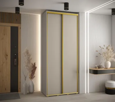 Produktbild von Kleiderschrank INDIRA 1 - 110/60 cm, Kaschmir/Gold