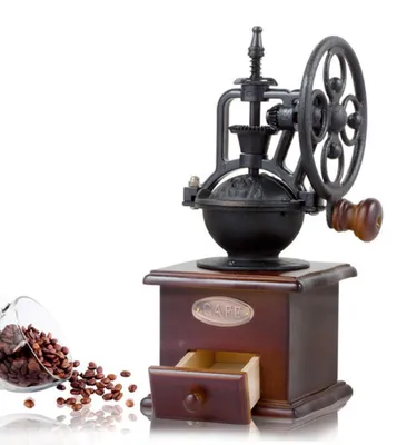 Produktbild von INF Retro Handkaffeemühle Keramik Metall 17.5cm x 8.8cm x 8cm Zuhause